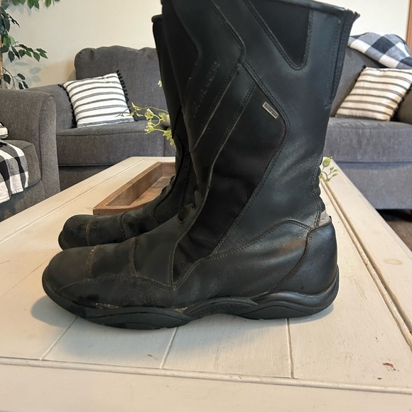FRANK THOMAS Men's Size 12 Black Motorcycle Boots - Picture 1 of 12